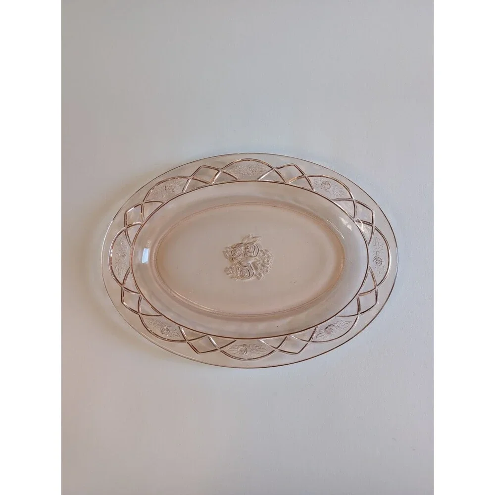 Vintage Federal Glass Rosemary Pink 12